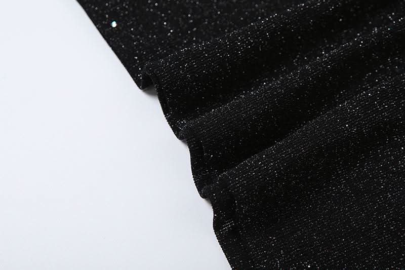Long sleeve mesh glitter top