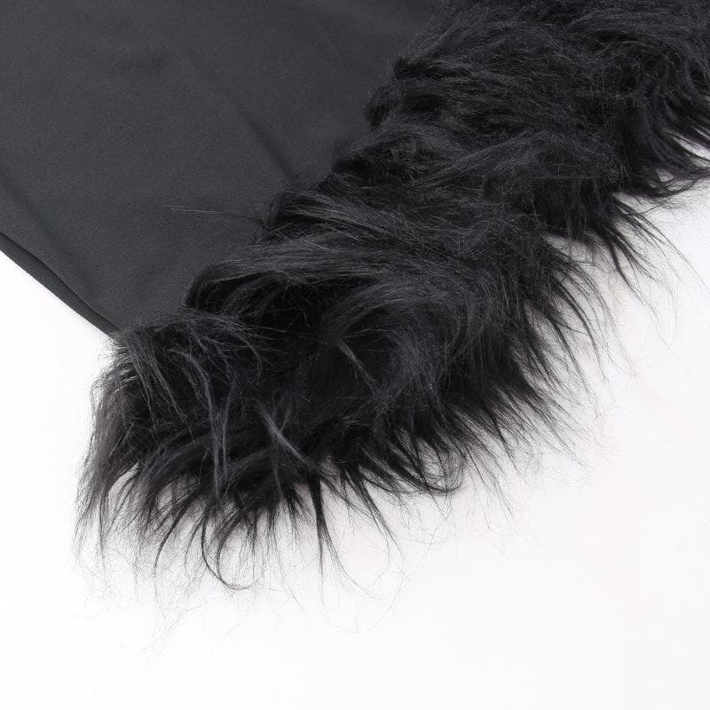 Hollow out halter fluffy backless button solid cut out mini dress