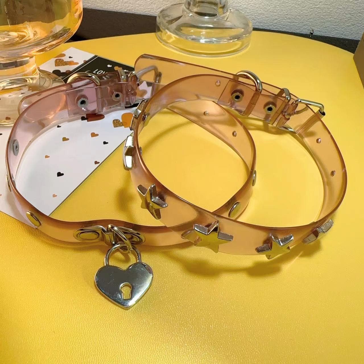 O ring adjustable pink choker necklace