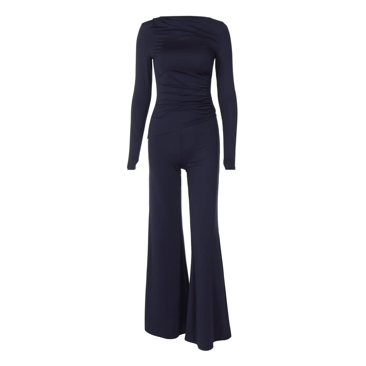 Long sleeve ruched high rise pant set-final-sale