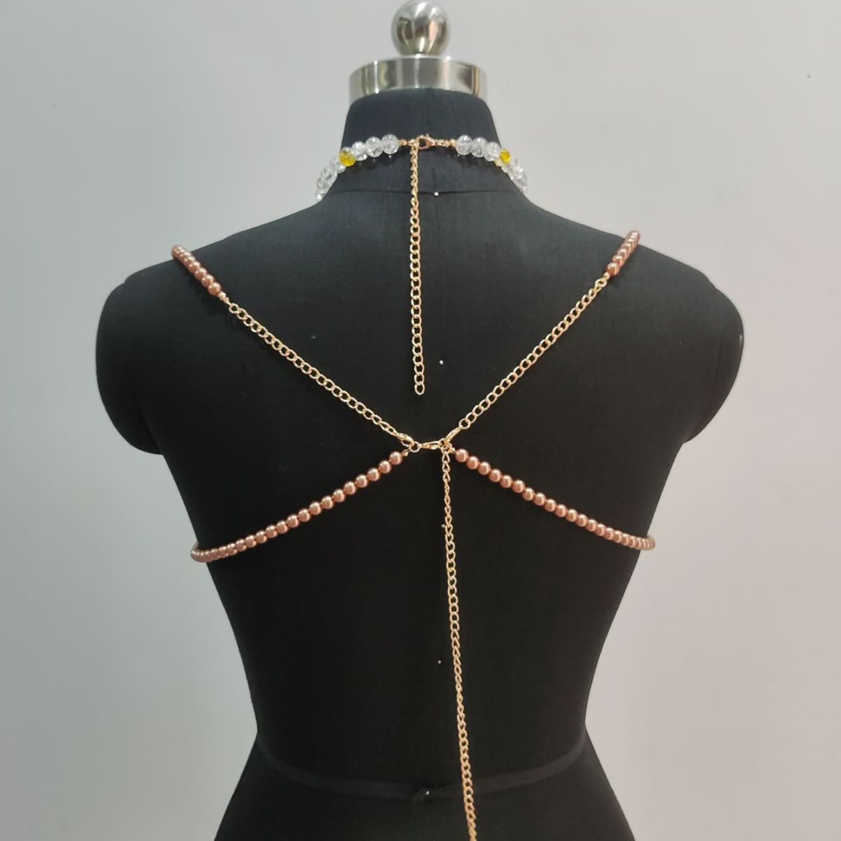 Halter beaded hollow out cut out top