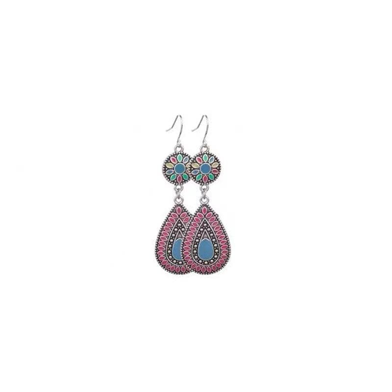 Pendant layered chain drop earrings