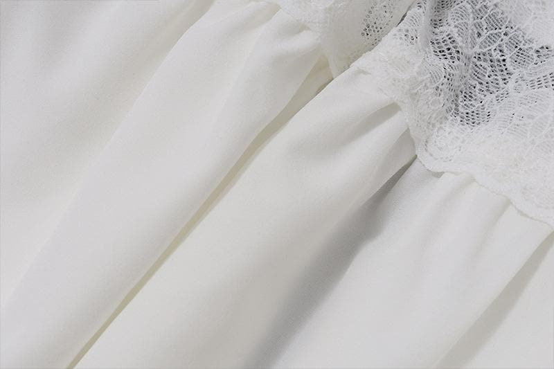 Smocked ruched lace patchwork tube midi dress