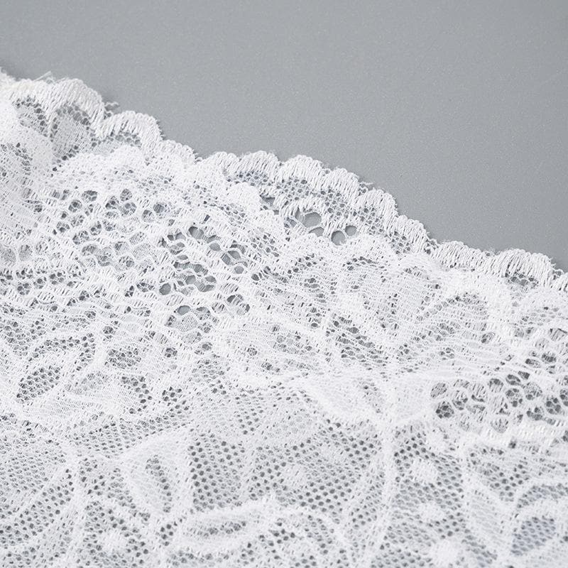 Off shoulder gloves patchwork lace mini dress