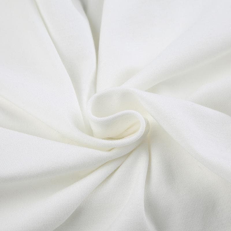 Fluffy patchwork solid long sleeve self tie top