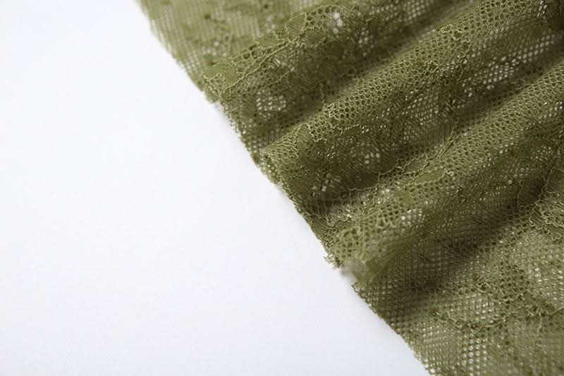 Lace see through ruffle patchwork pant