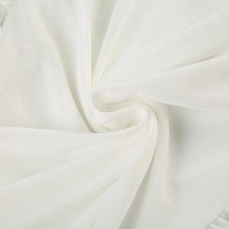 Short puff sleeve ruffle ruched knotted crop top