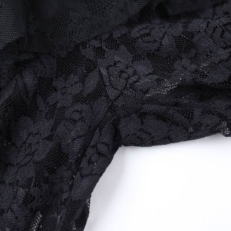 Ruffle lace buckle irregular medium rise pant