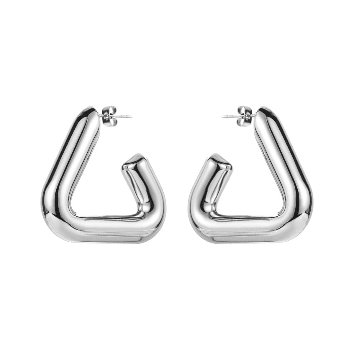 Triangular solid drop earrings