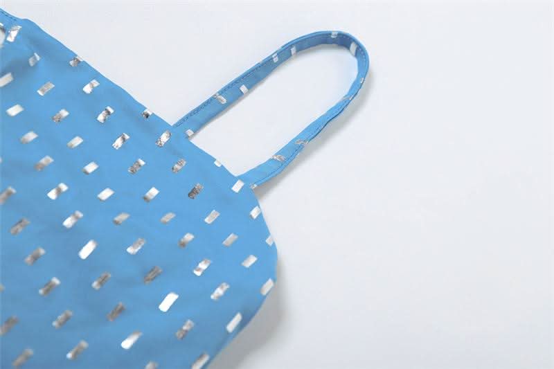 Glitter hollow out backless cami cut out mini dress