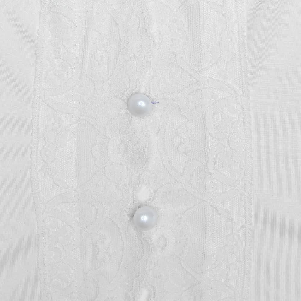 Long sleeve deep V neck lace hem hollow out cut out top