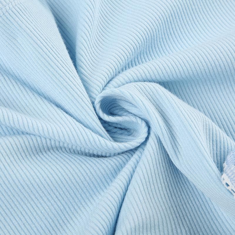 Ribbed bowknot solid backless cami top