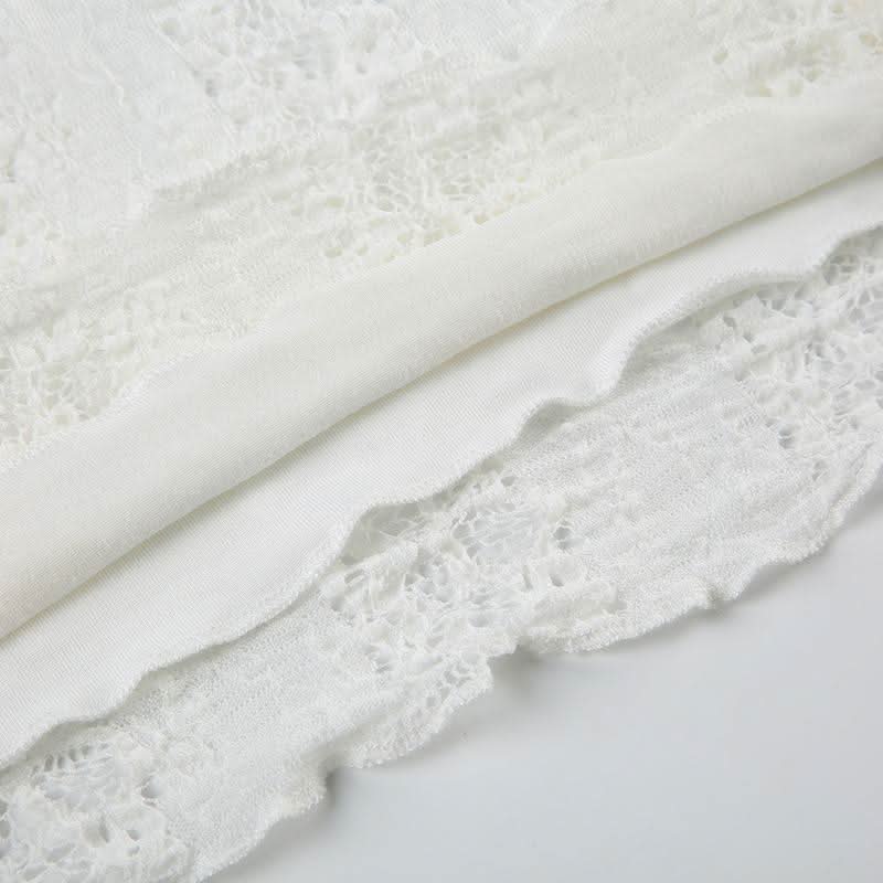 V neck long sleeve lace bowknot top