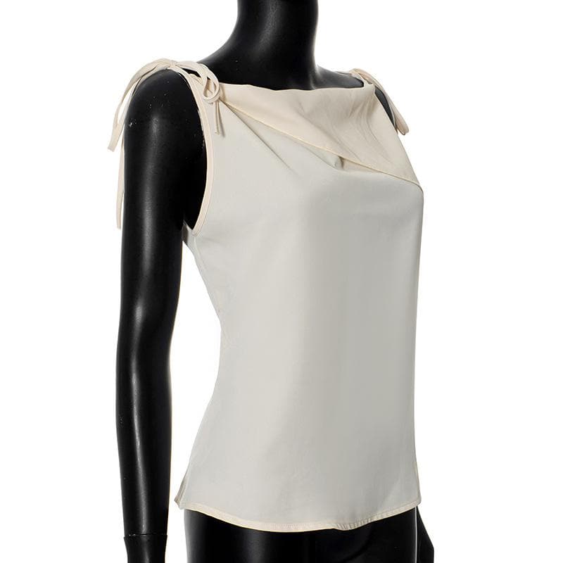 Patchwork knotted irregular ruffle top