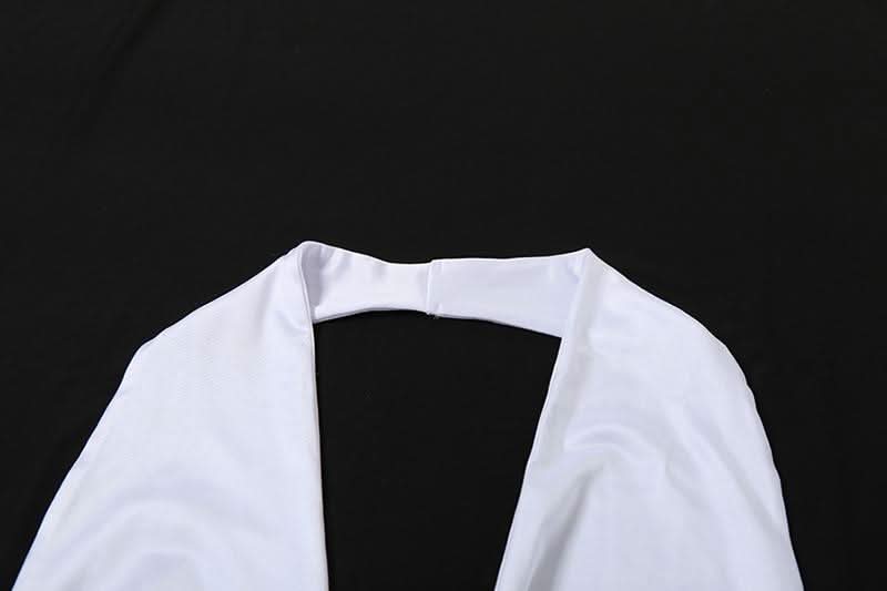 Halter v neck cross front backless hollow out pant set