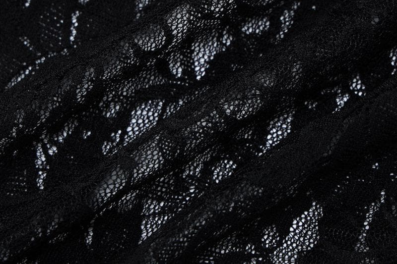 Slit ruffle lace see through solid tube maxi dress