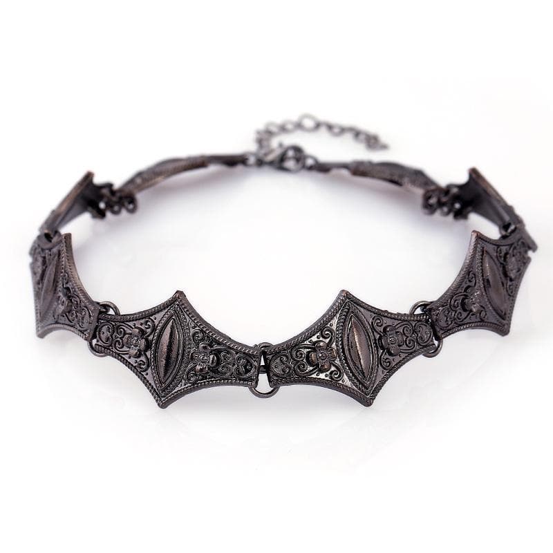 Flower metal chain adjustable choker necklace