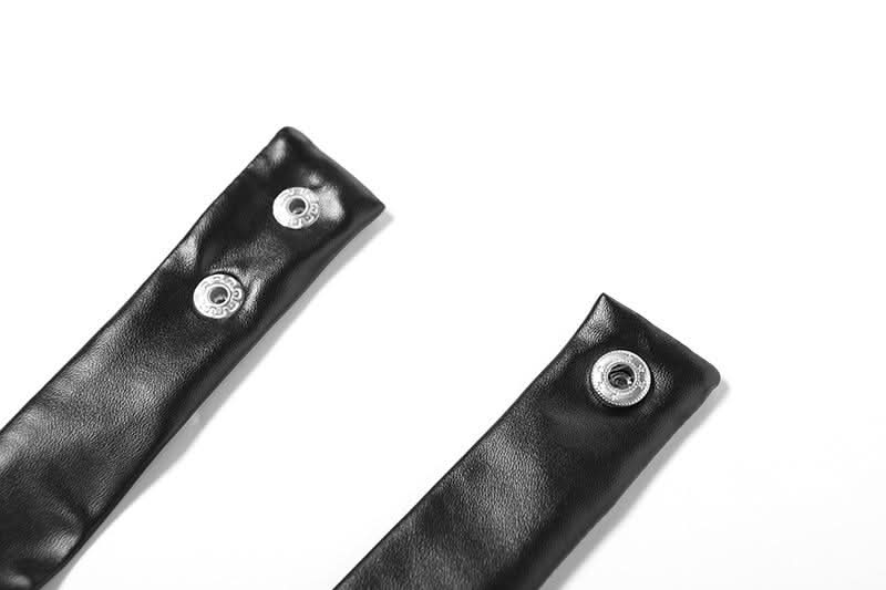 Halter backless PU leather zip-up crop top