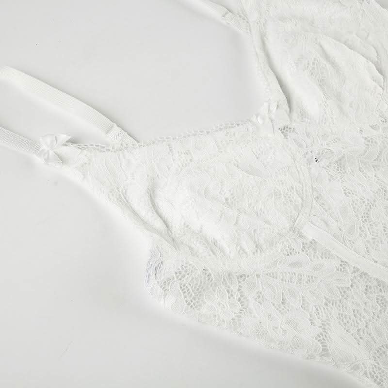 V neck lace bowknot cami top