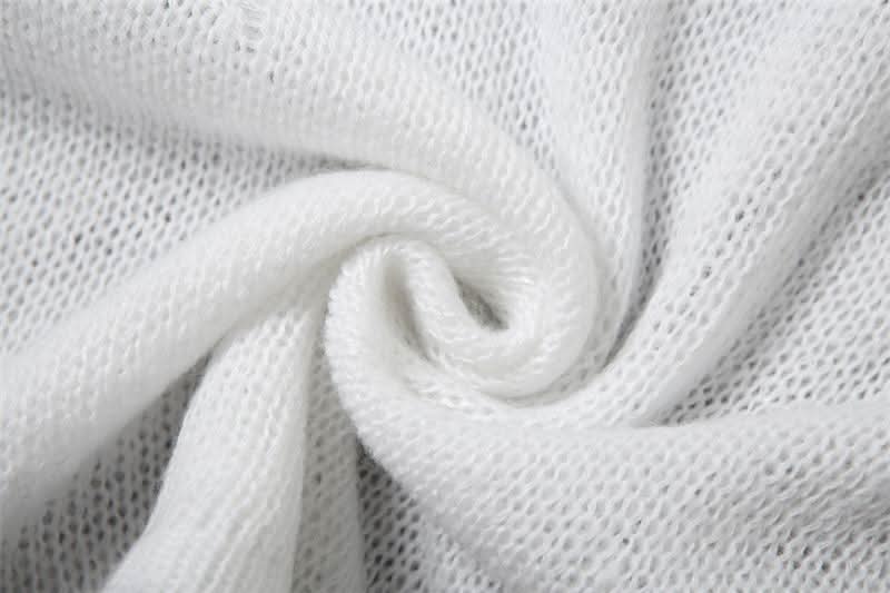 Self tie halter hollow out see through knitted cut out maxi dress