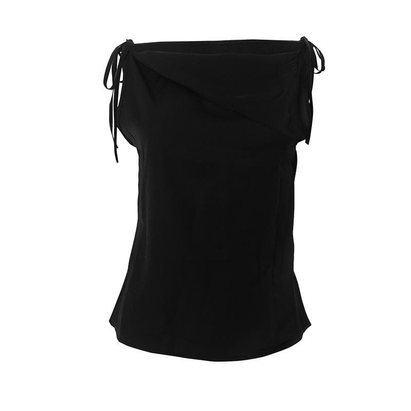 Patchwork knotted irregular ruffle top