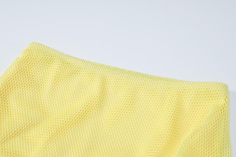 Halter self tie backless fishnet solid tube mini skirt set