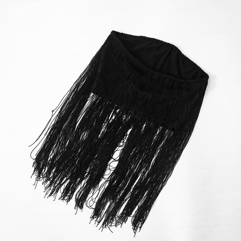Tassels solid backless tube top