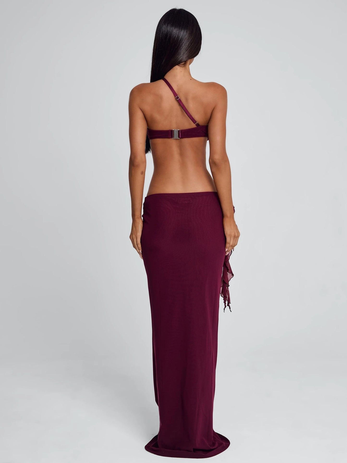 Akilah Asymmetric Beaded Maxi Dress