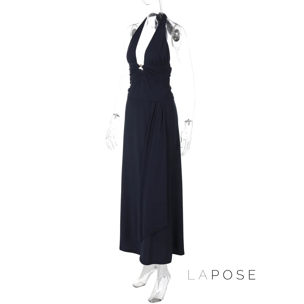 Asra Halter Pleated Maxi Dress