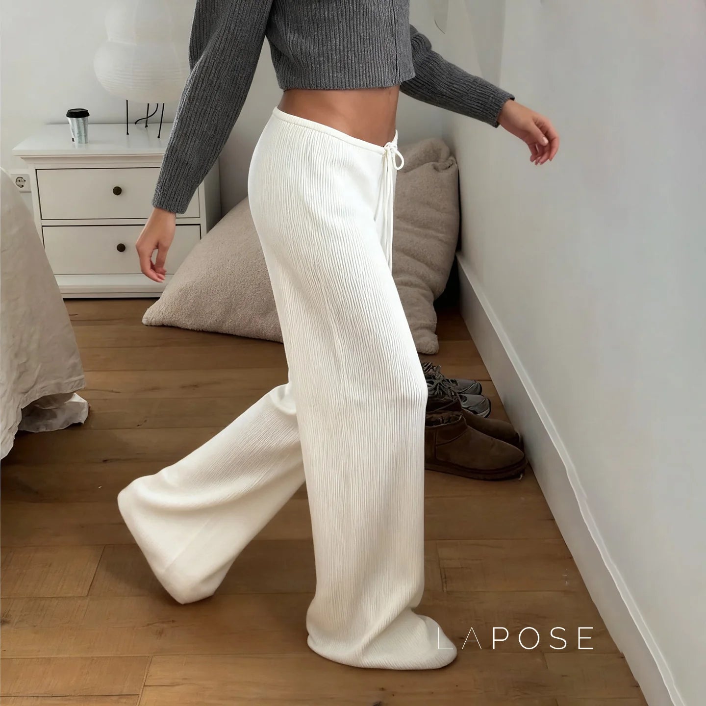 Cana Drawstring Knit Wide-Leg Pants