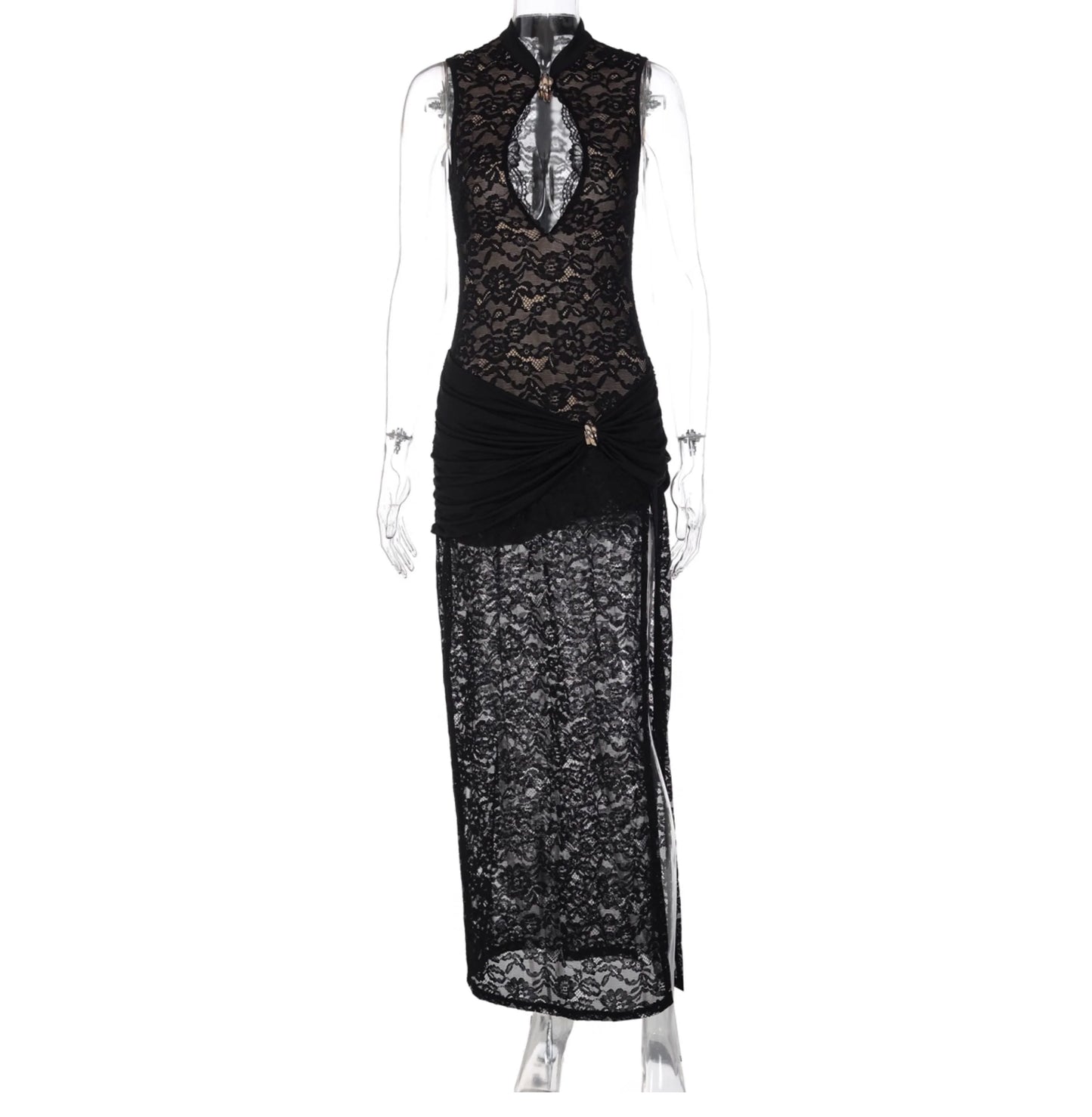 Lace Slit Maxi Dress