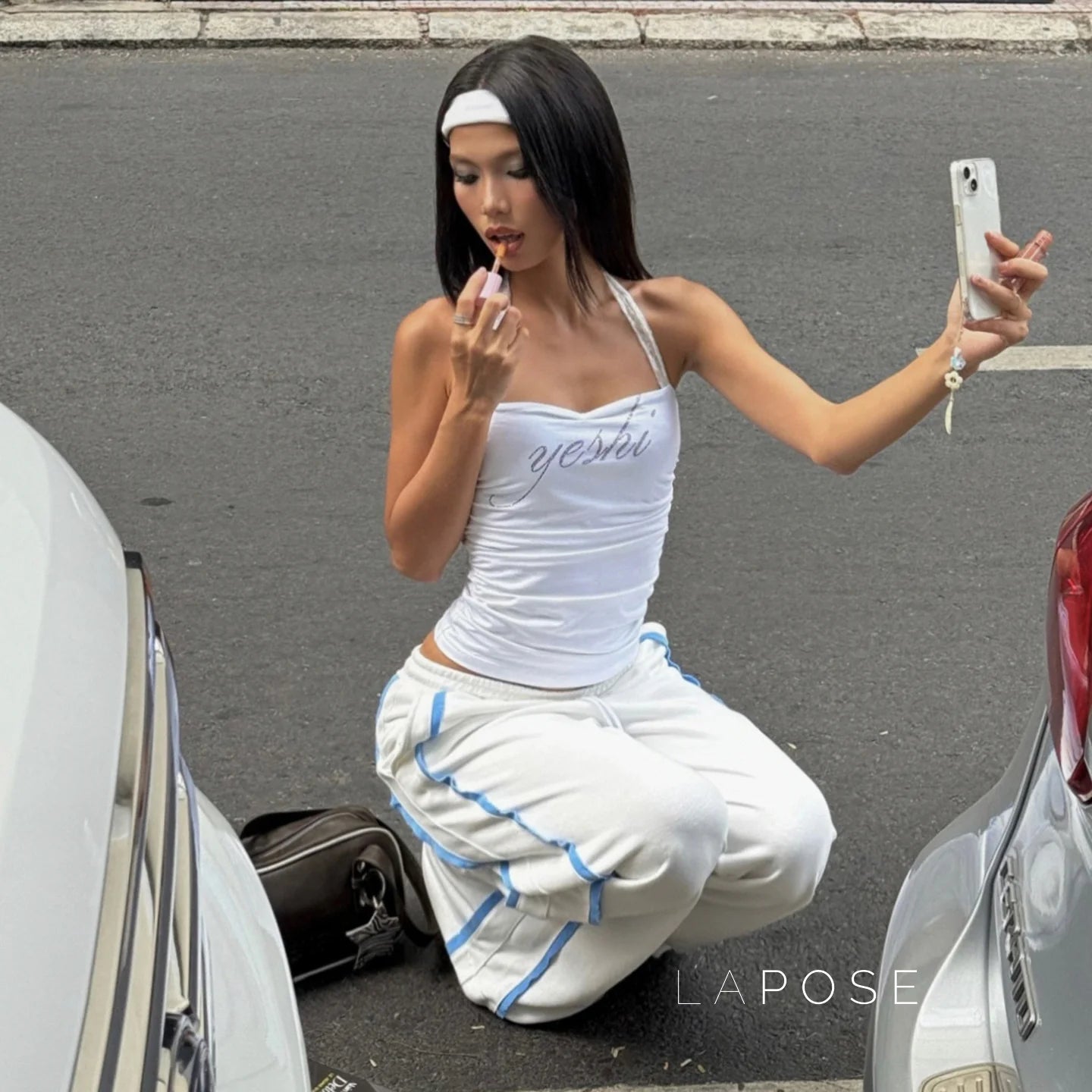 Raeya White Knit Pants