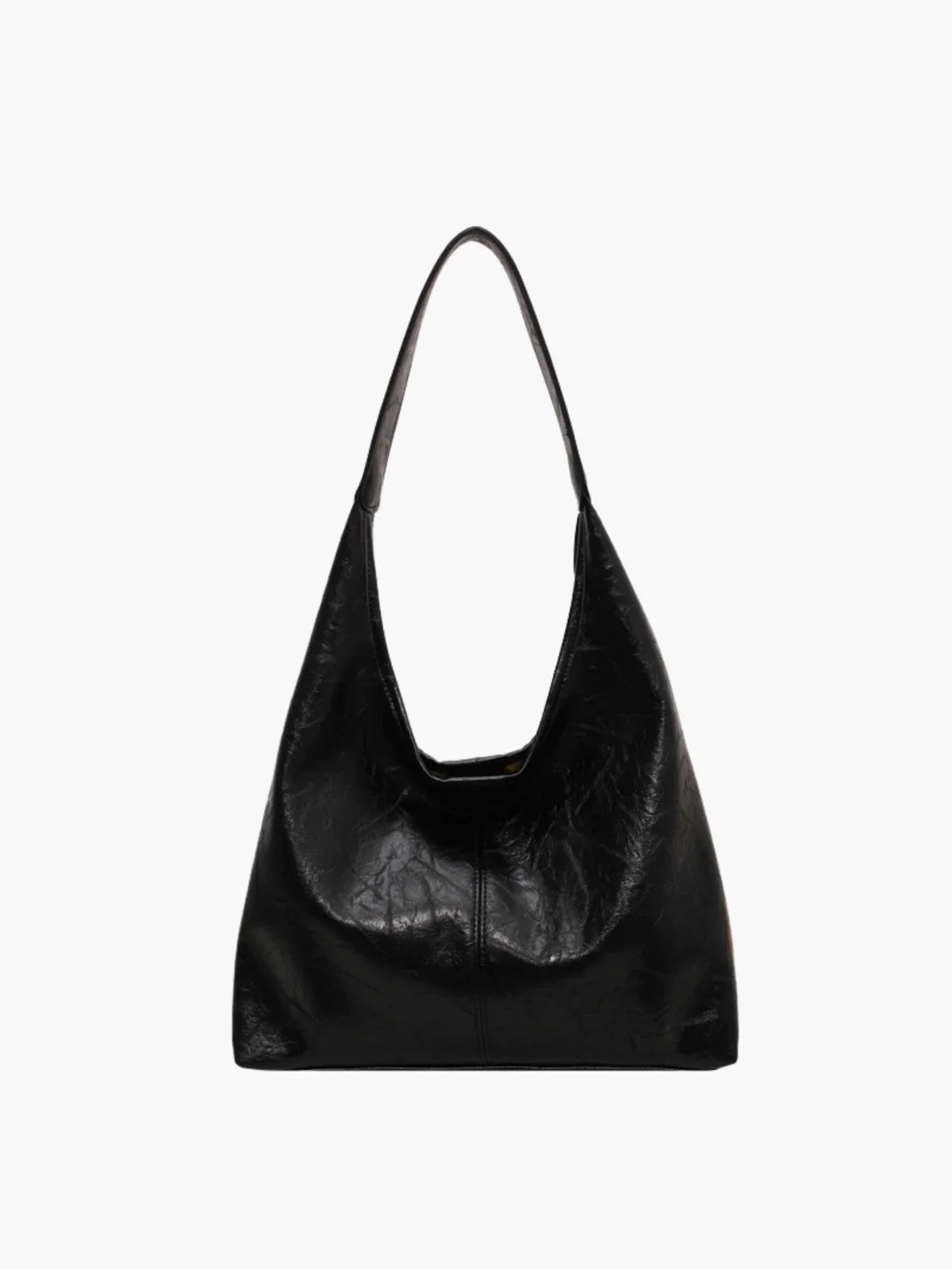 Faux Leather Slouchy Hobo Shoulder Bag