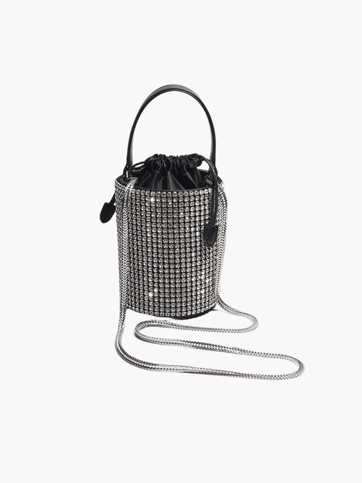 Glamorous Evening Bucket Bag with Rhinestone Finish