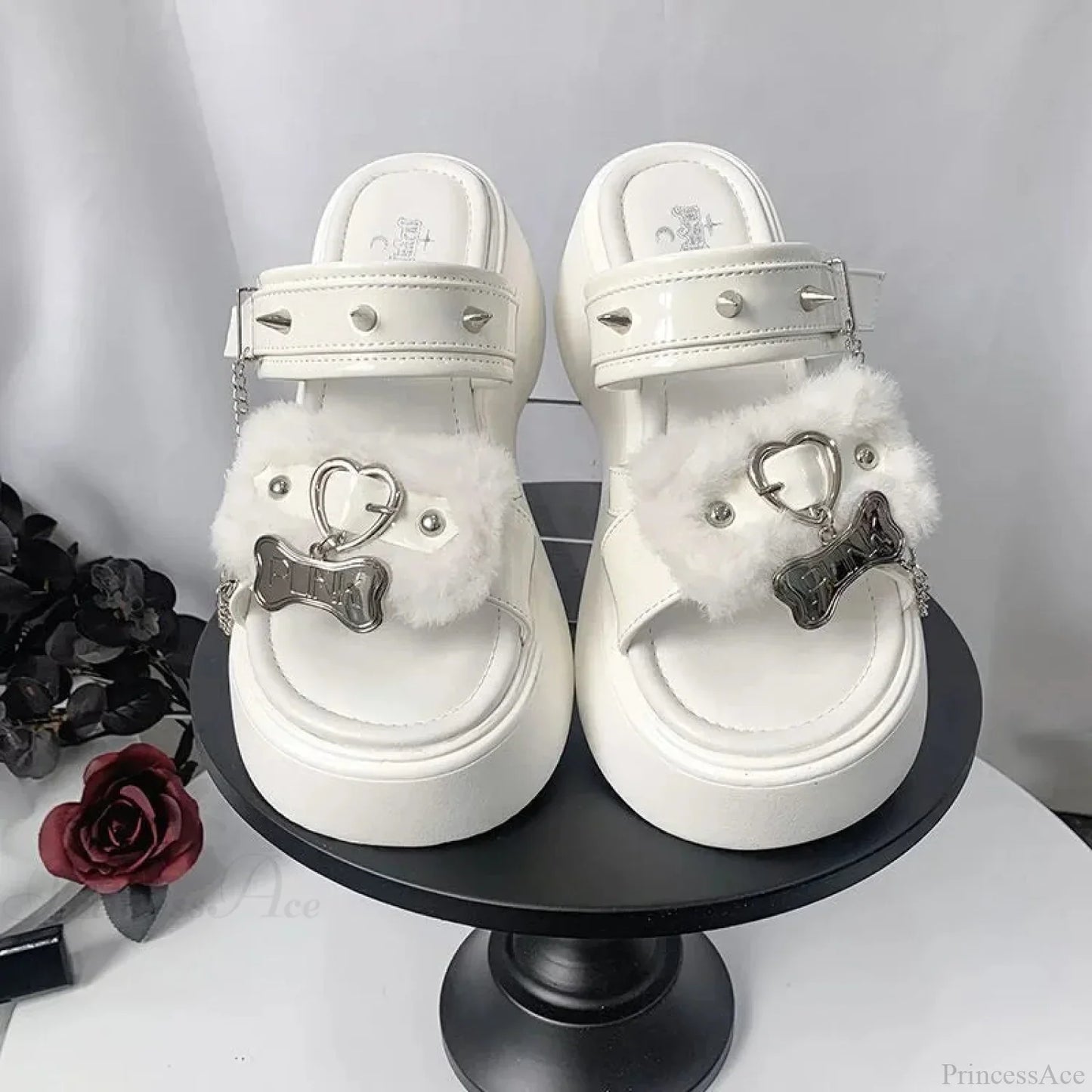 Metal Rivet Platform Gothic Sandal