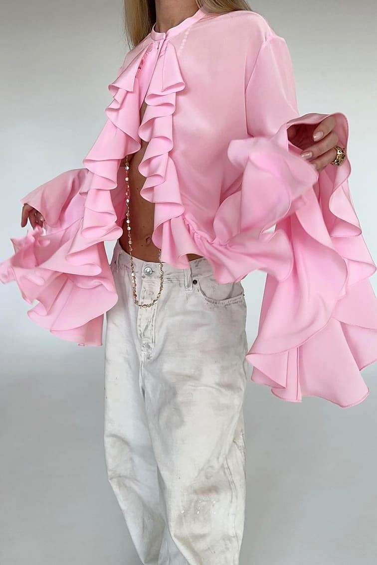 Michelle Semi-sheer Ruffle Blouse