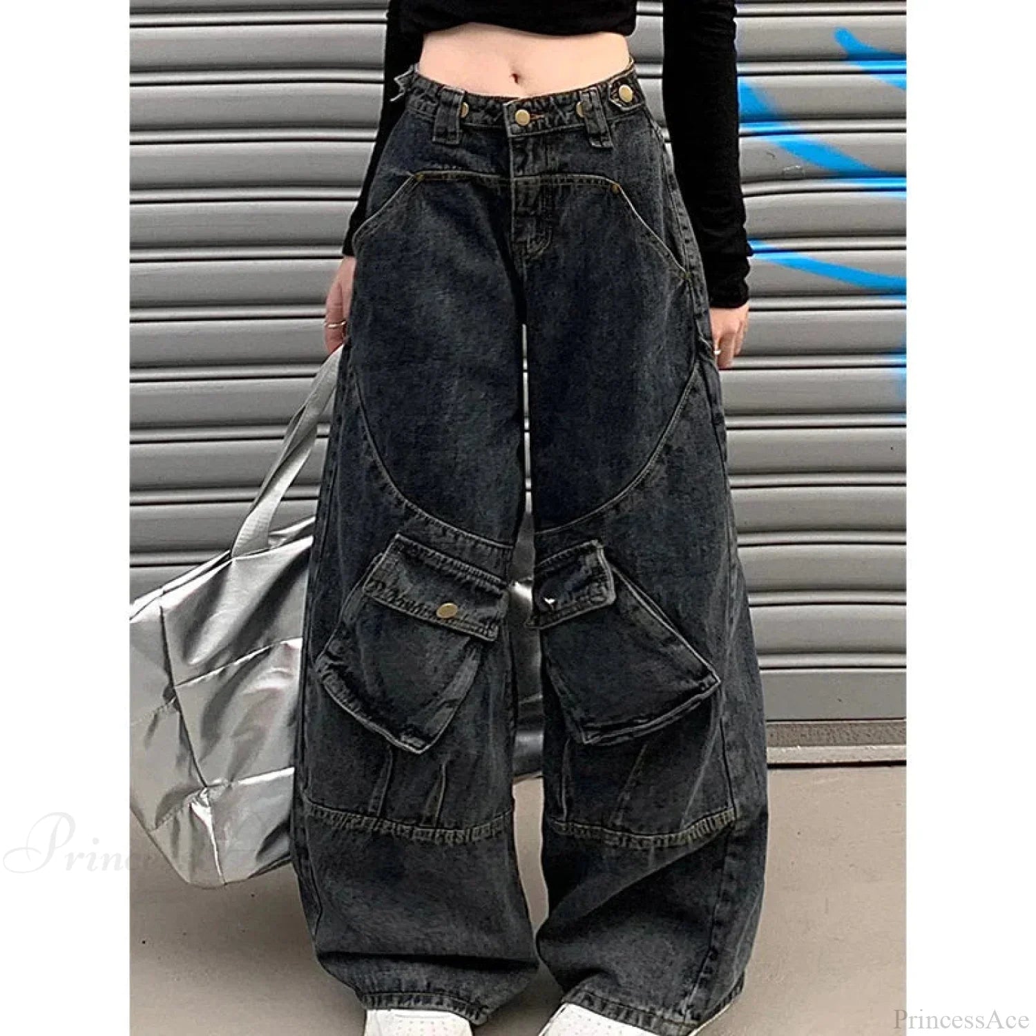 Obscure Azure Gothic Bulky Cargo Pant Classylooker