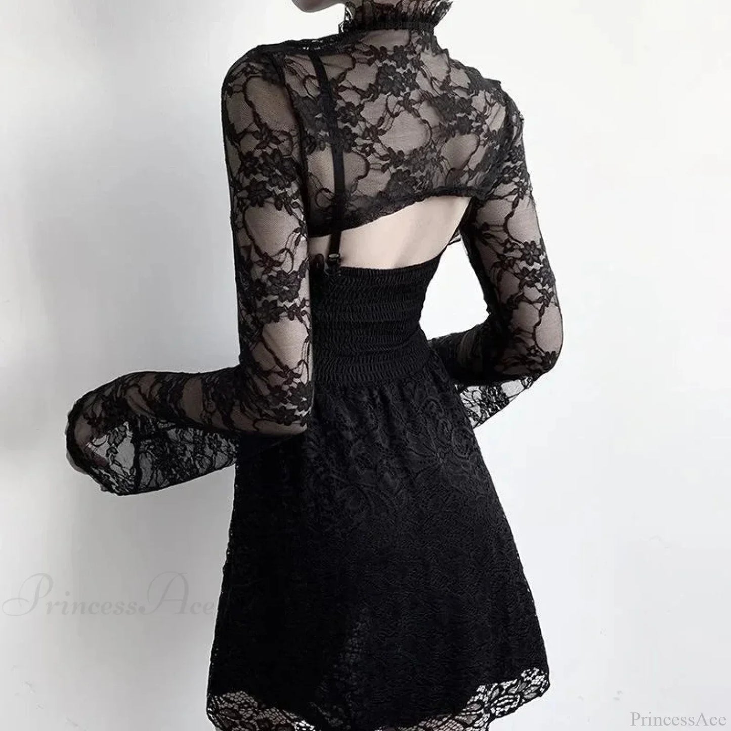 Obscure Gothic Lace Mesh Blouse