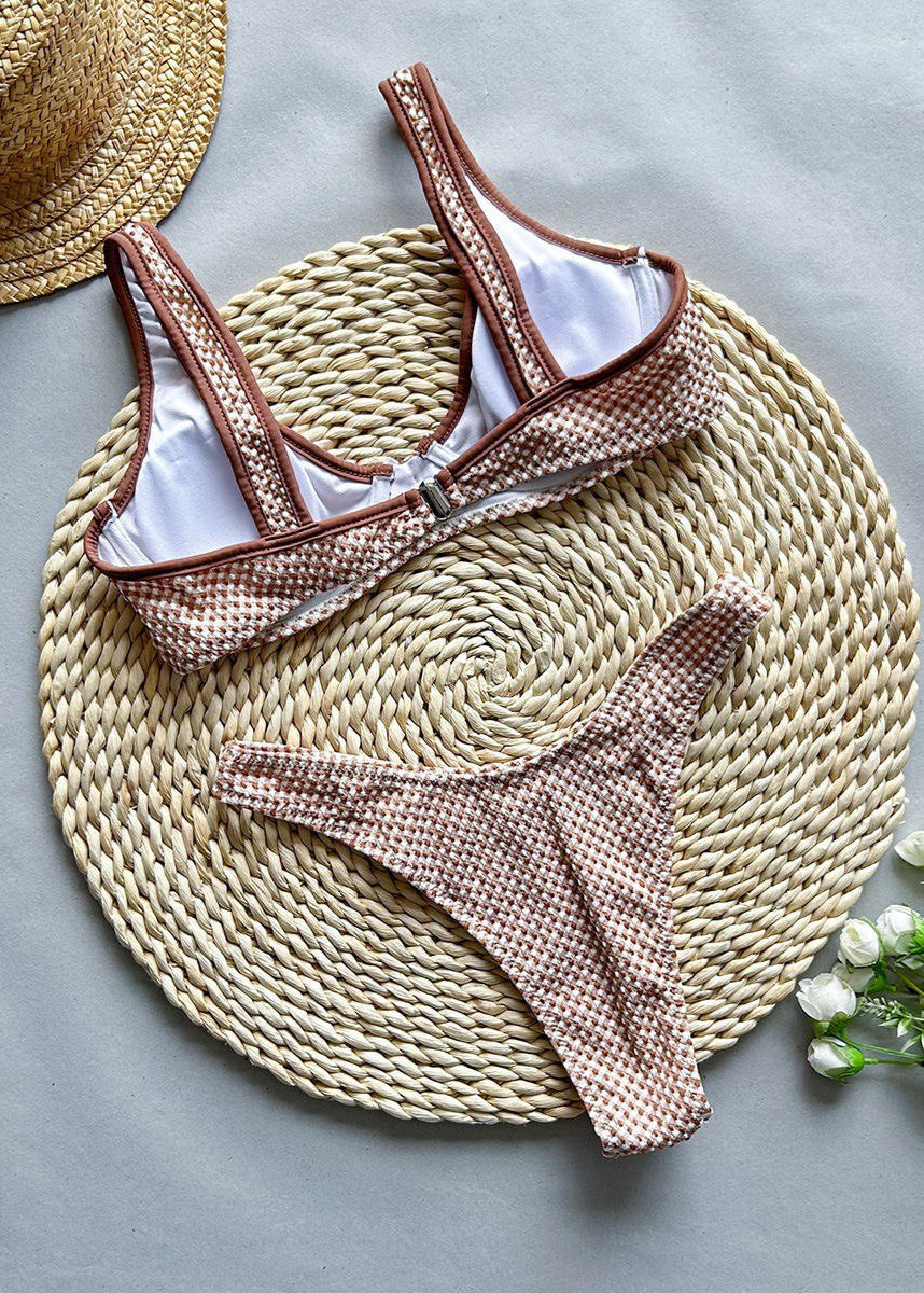Capri Check - Underwire Textured Bikini Set