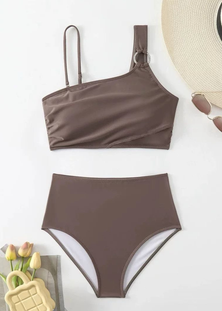 Solara – High Waist One Shoulder Bikini Set