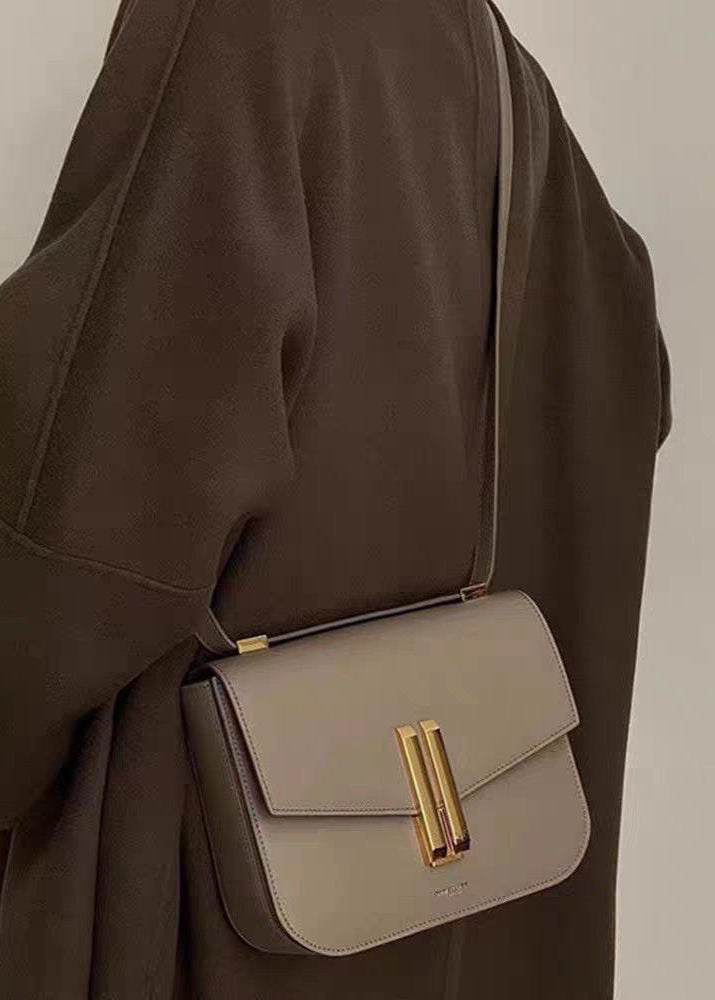Noir Axis - Structured Black Leather Shoulder Bag