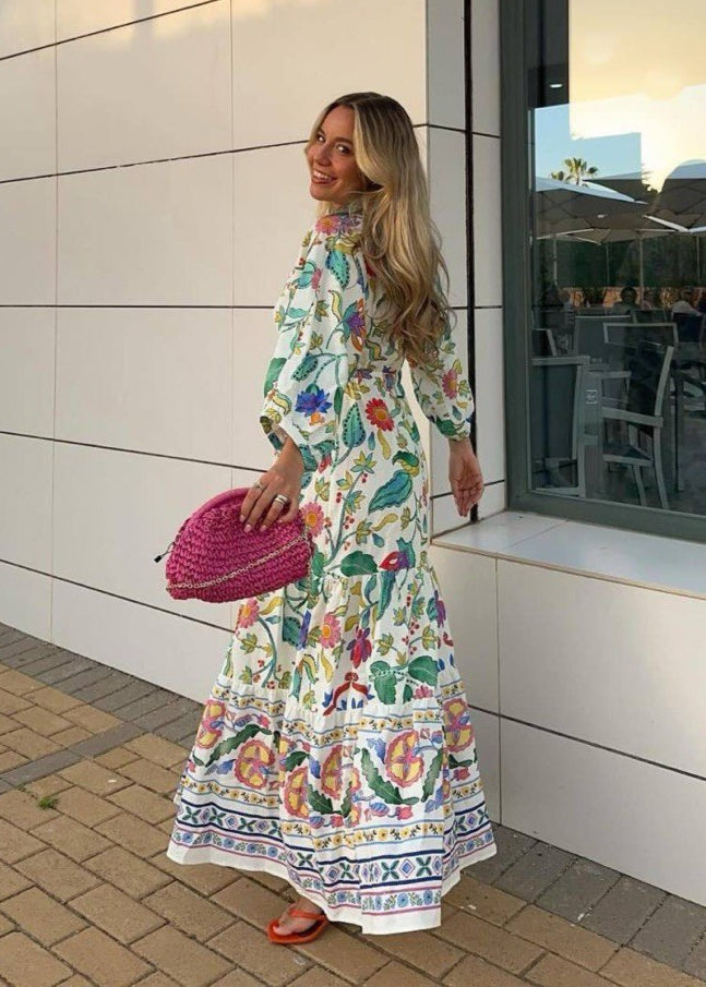Garden Bloom - Long Sleeve Floral Maxi Dress
