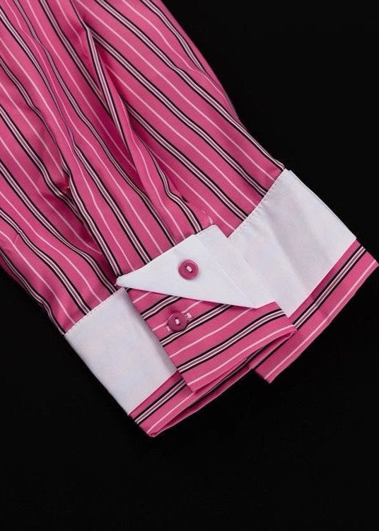 Faye Striped Cropped Shirt – Pink Power Look