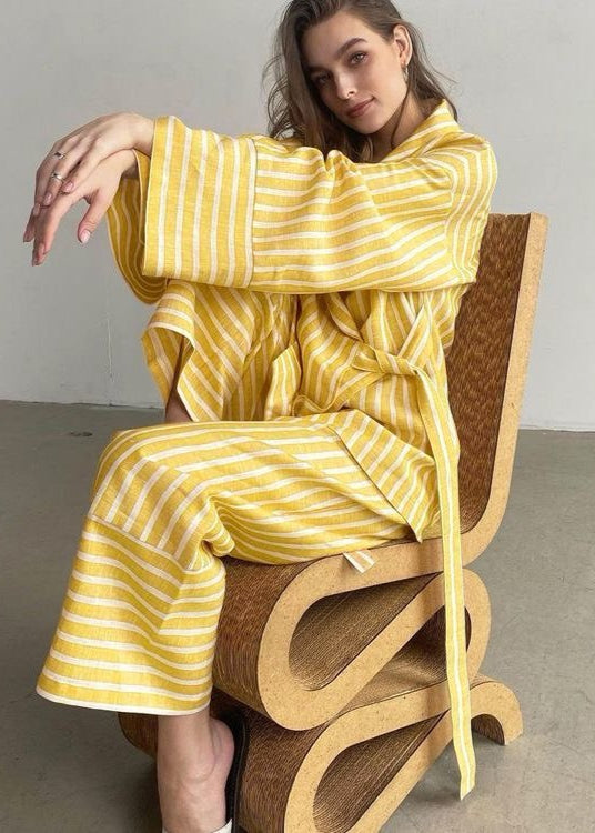 Solara Striped Kimono Set – Relaxed Two-Piece