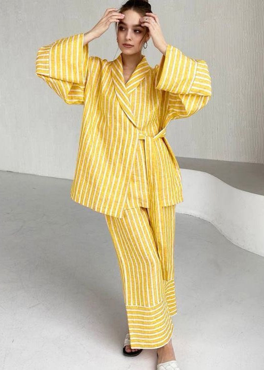 Solara Striped Kimono Set – Relaxed Two-Piece