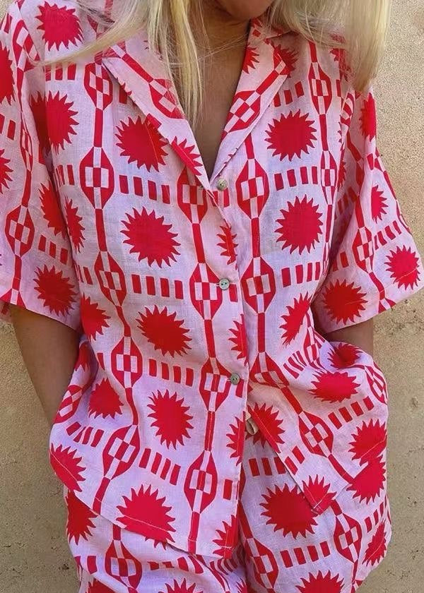 Solana - Red Sun Print Summer Set