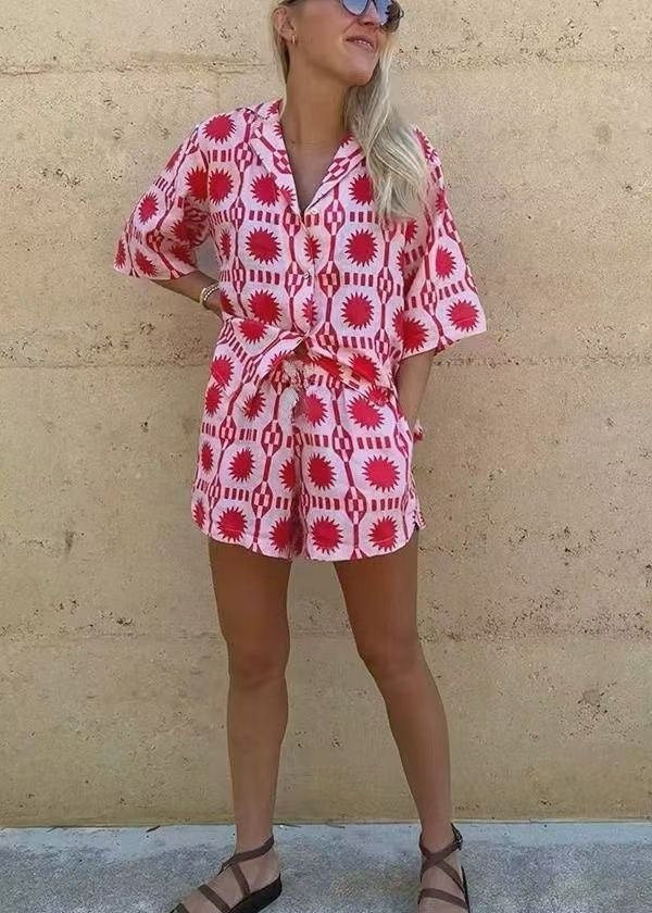 Solana - Red Sun Print Summer Set