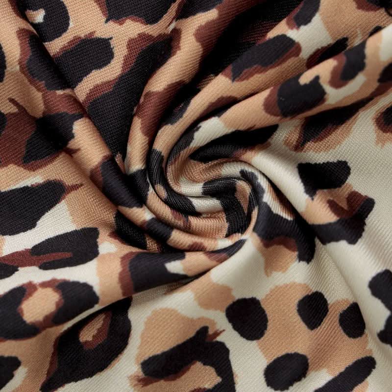 V neck lace hem leopard print backless cami top
