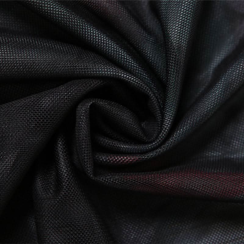 Long sleeve mesh hollow out print see through cut out maxi dress