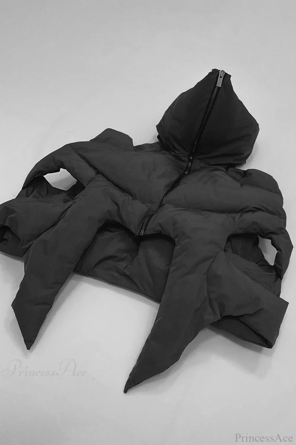 Punk Padded Stand Collar Zipper Coat